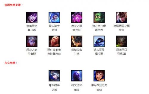 lol2018周免英雄介绍,lol本周周免英雄