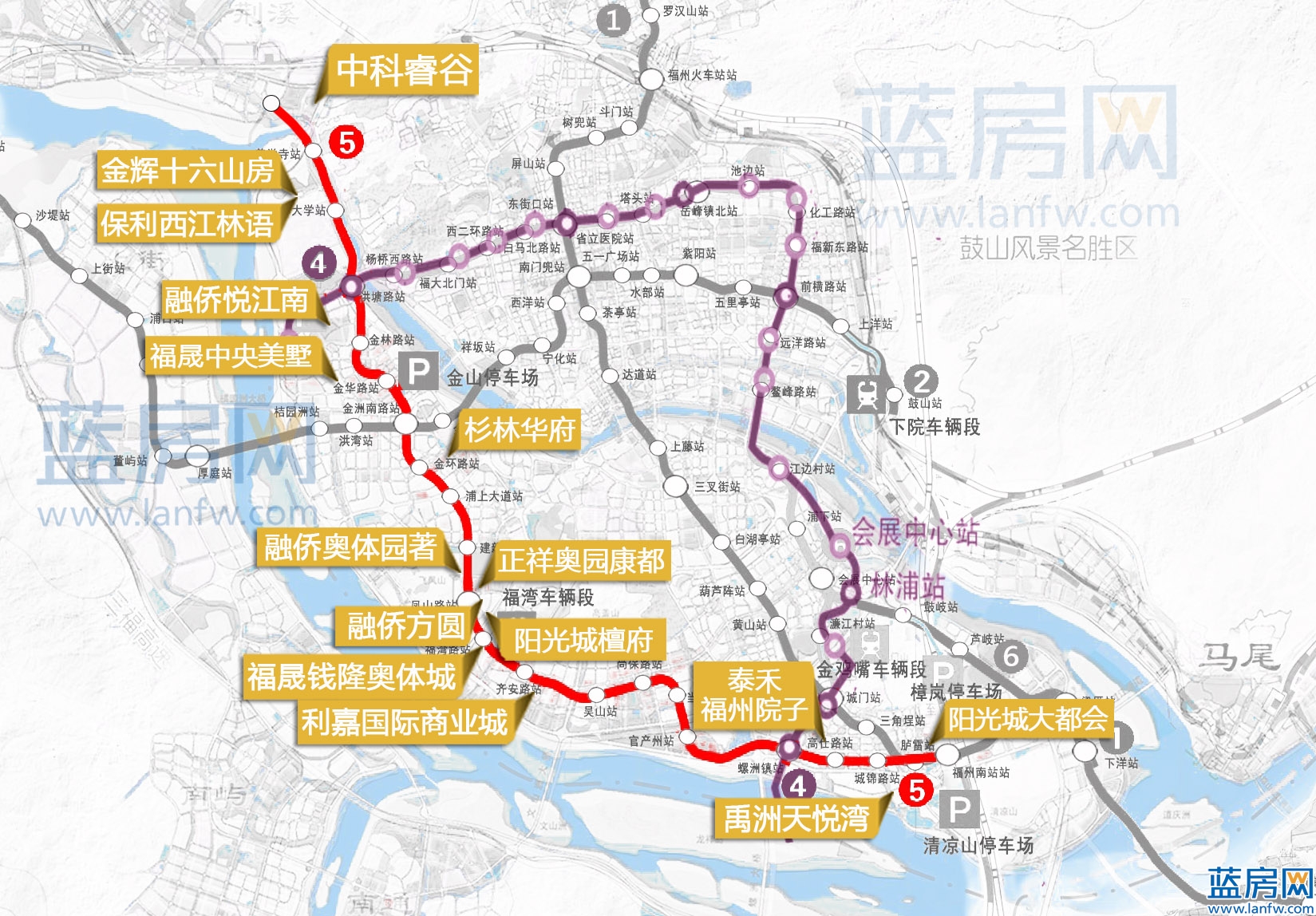 2024年福州开工建设的地铁线路,仓山地铁6号线图