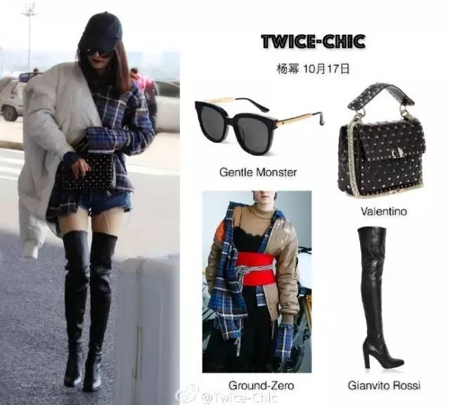 过膝靴杨幂,杨幂穿黑色过膝长靴街拍