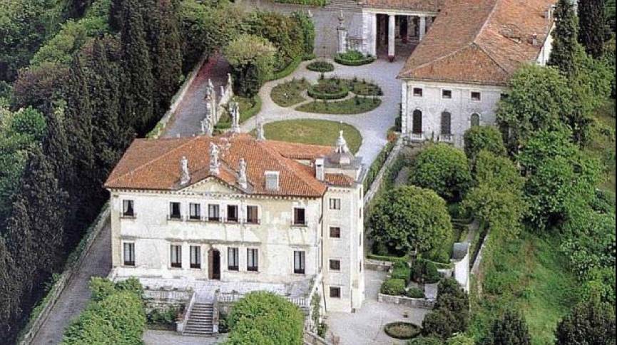 维琴察圆厅别墅立面图手绘,维琴察华人民宿