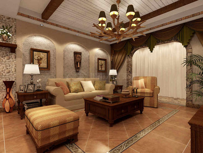 直逼自然的柔和色彩，西安九锦台205㎡北非地中海风格