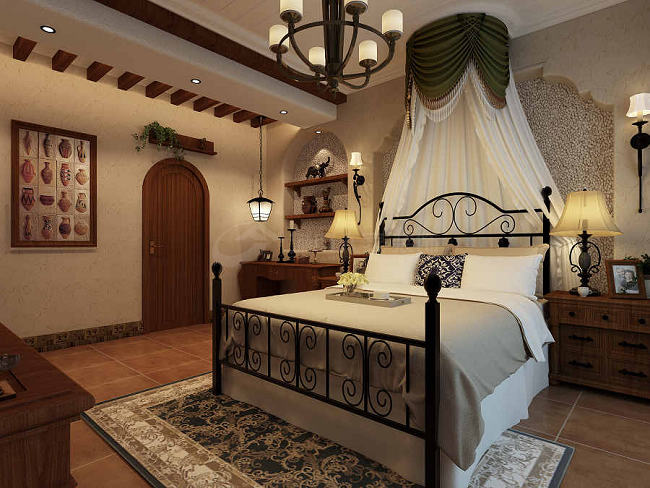 直逼自然的柔和色彩，西安九锦台205㎡北非地中海风格