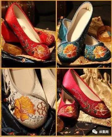 丝绸绣花鞋中高跟女鞋,公主的绣花鞋