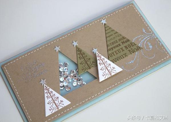圣诞节简单手工做贺卡送给妈妈,圣诞贺卡手工制作简单易学