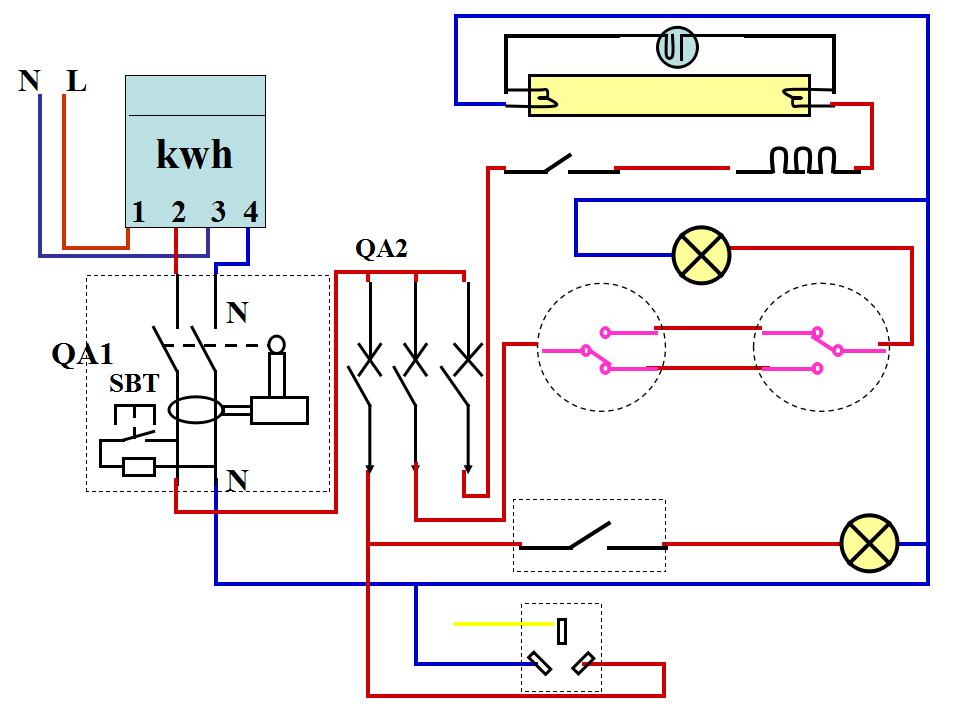 日光灯照明线路实物图如何连接,电能表照明灯原理图讲解