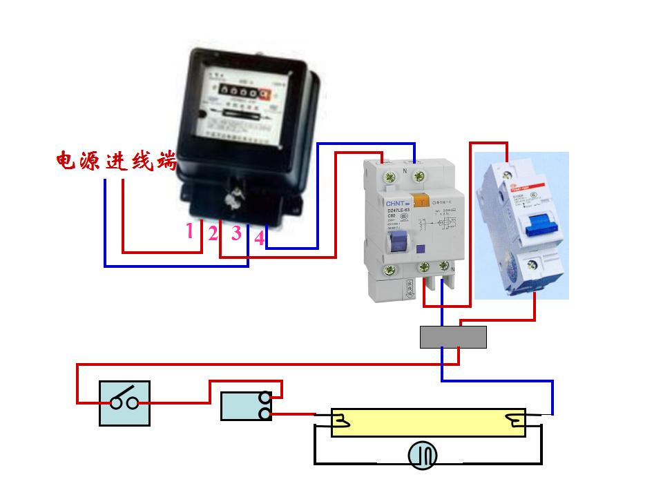 日光灯照明线路实物图如何连接,电能表照明灯原理图讲解