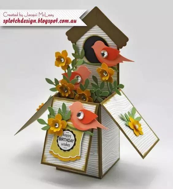 正方形立体盒子贺卡,立体盒子贺卡怎么做