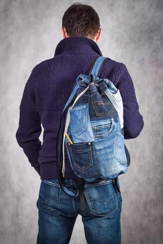 旧牛仔裤改造手工制作大全,旧牛仔裤改造双肩背包视频