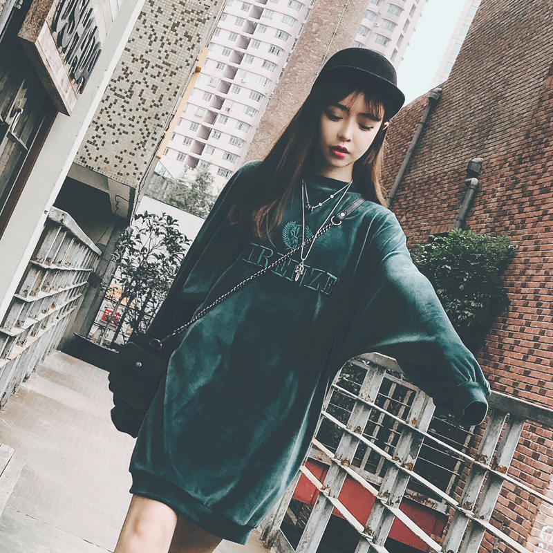 女士高端丝绒带帽卫衣,男士卫衣丝绒潮牌刺绣