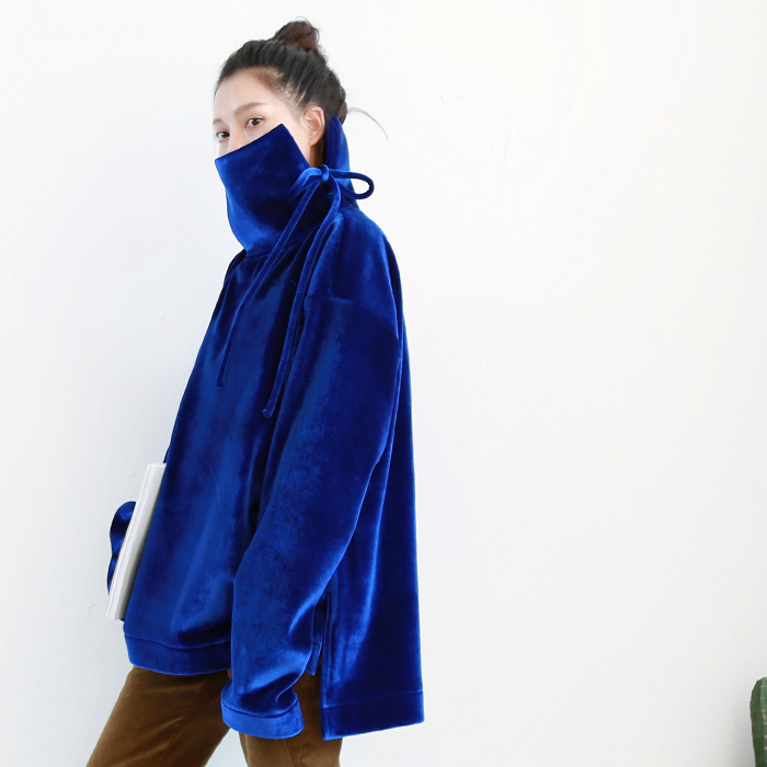 女士高端丝绒带帽卫衣,男士卫衣丝绒潮牌刺绣