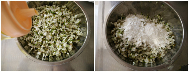 洋槐花蒸几分钟最好,蒸洋槐花麦饭的做法