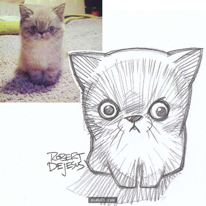 手绘宠物和主人随手画,巧手绘动物