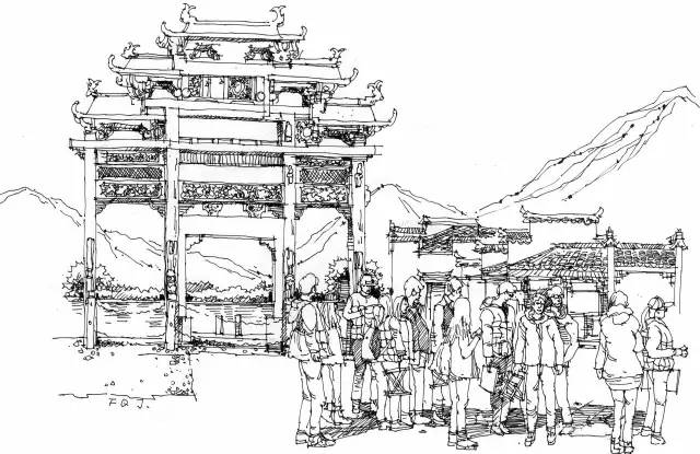 迷人的山水绘画,徽州特色烟雨江南画