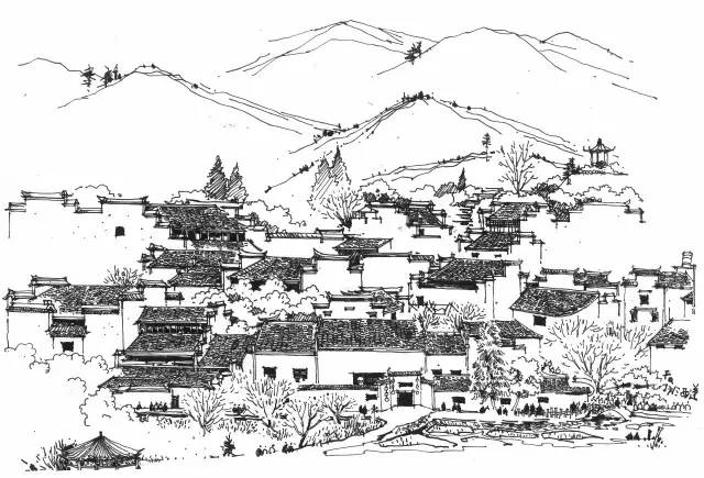 迷人的山水绘画,徽州特色烟雨江南画