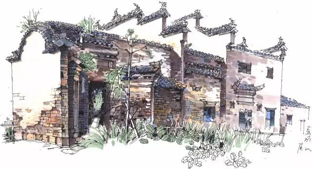 迷人的山水绘画,徽州特色烟雨江南画