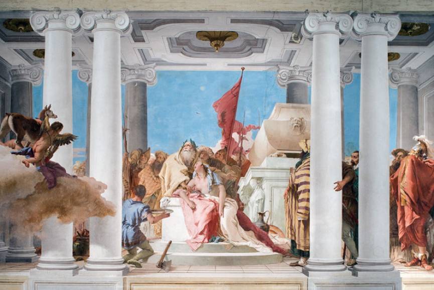 维琴察圆厅别墅立面图手绘,维琴察华人民宿