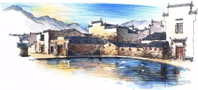 迷人的山水绘画,徽州特色烟雨江南画