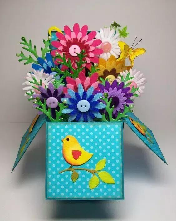 正方形立体盒子贺卡,立体盒子贺卡怎么做