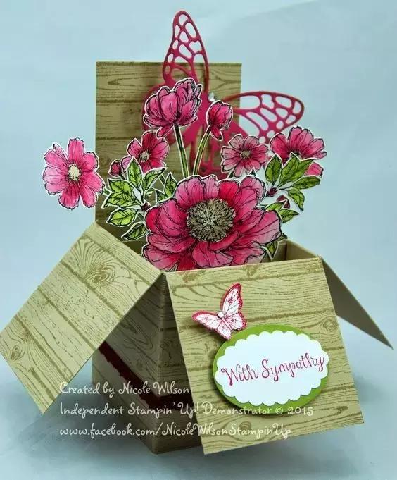 正方形立体盒子贺卡,立体盒子贺卡怎么做