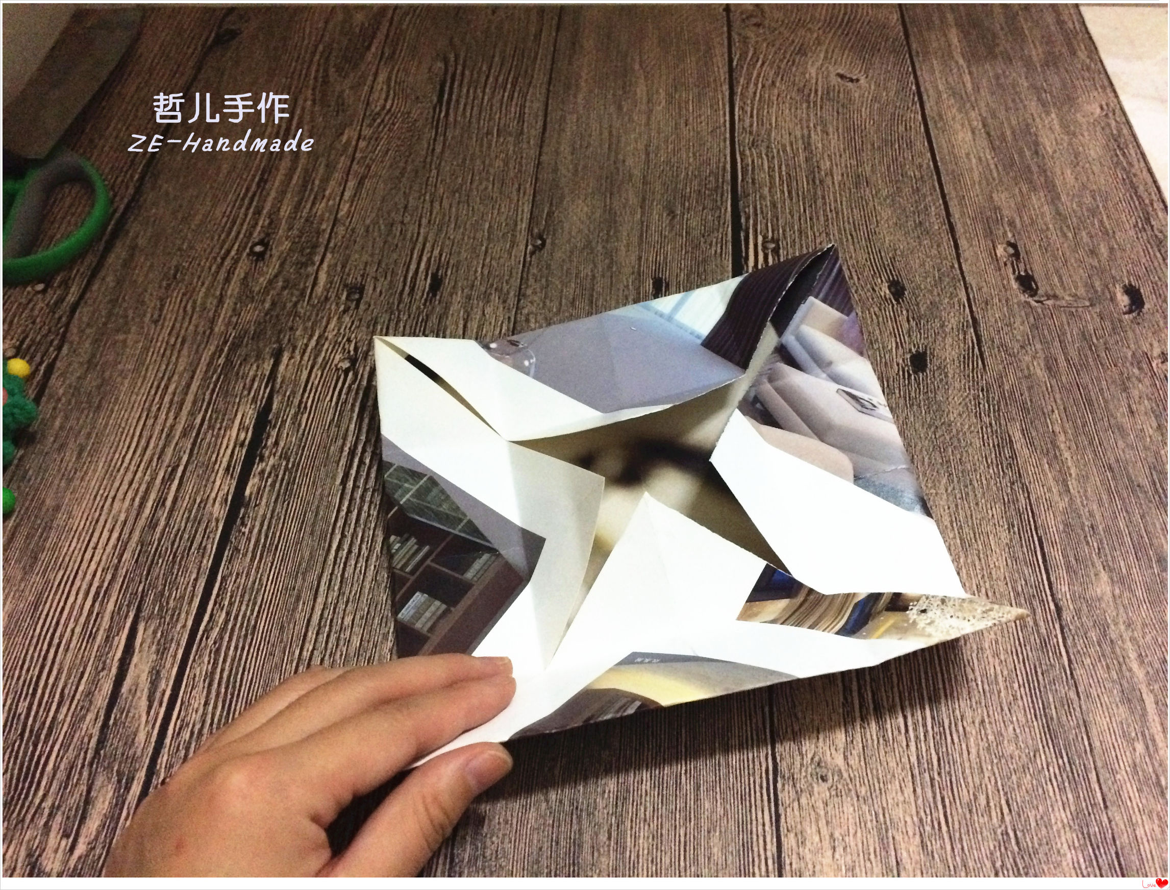 用瓶子折纸的牙签盒,折纸手工储物盒装饰品