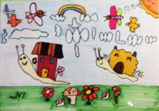 有关蜗牛的画儿童,蜗牛故事绘画