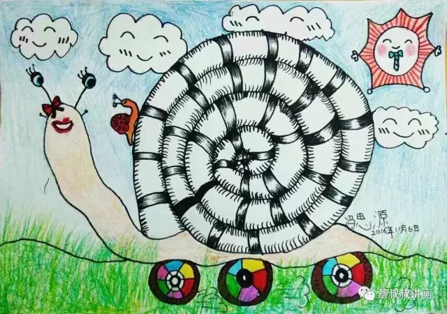 有关蜗牛的画儿童,蜗牛故事绘画
