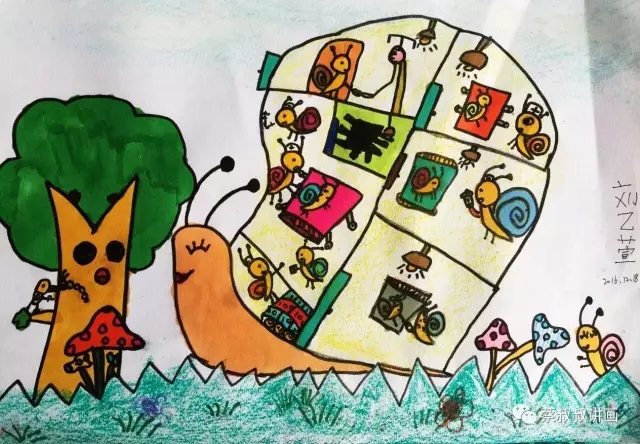 有关蜗牛的画儿童,蜗牛故事绘画