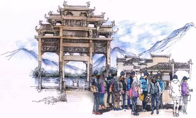 迷人的山水绘画,徽州特色烟雨江南画