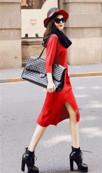 冬天里的一抹冷色系,冬天适合穿暖色系