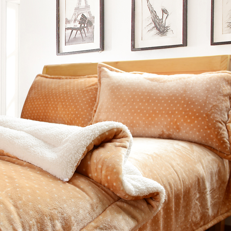 纯色四件套床上用品冬季,床上四件套100%全棉冬季款