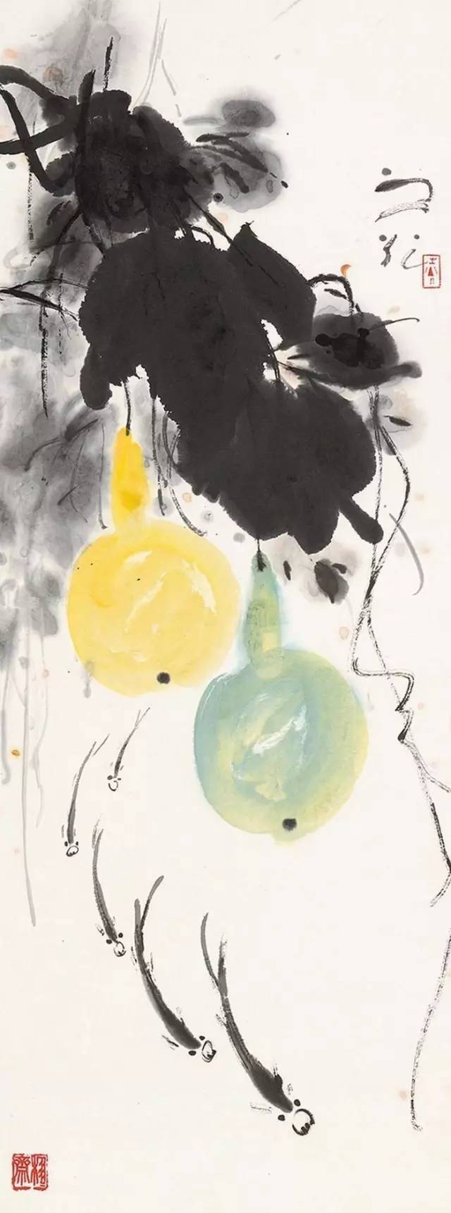 福禄双全葫芦如意图,真迹字画葫芦图案大全