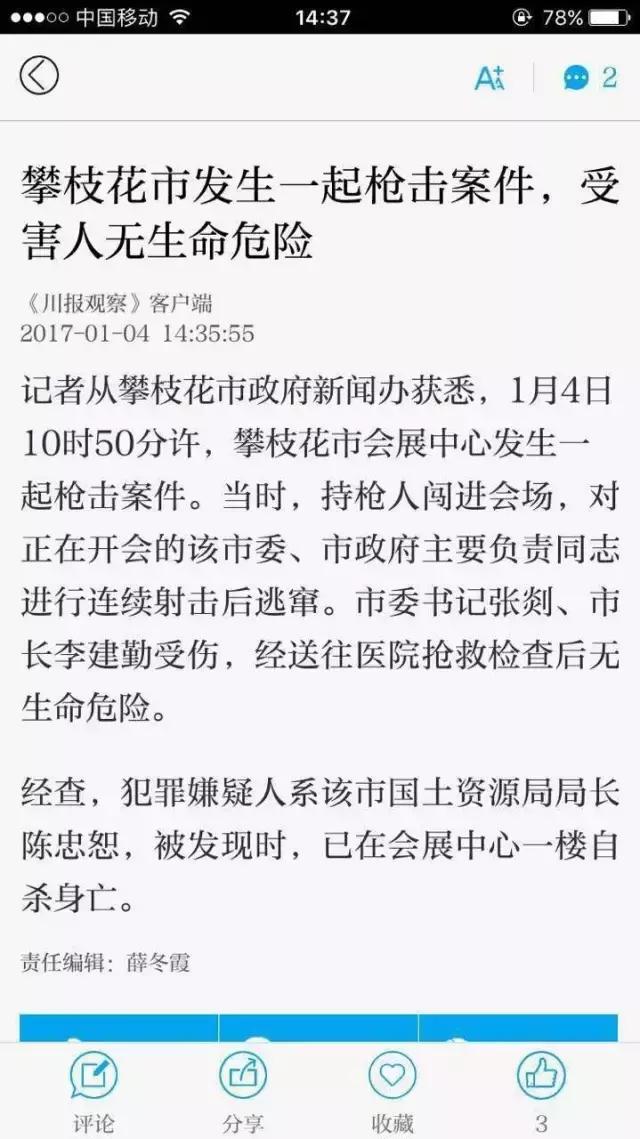 攀枝花枪击案最新结果,2017年攀枝花市枪击案