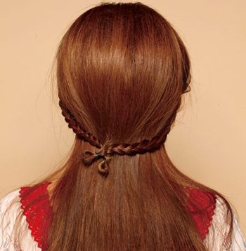 最简单的直发扎公主头,直发优雅的半扎公主头