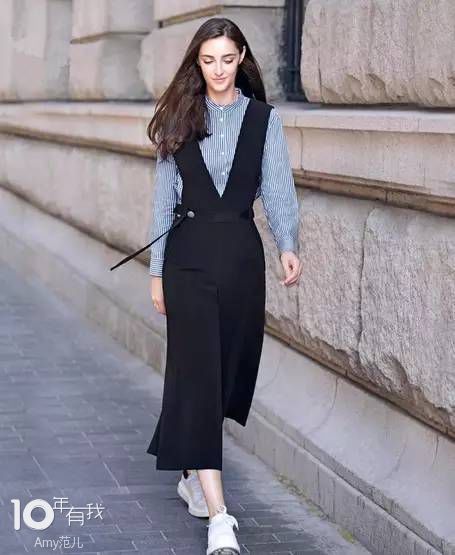 终于把“身长腿短”给破了，高腰和裤长是最好的解药!