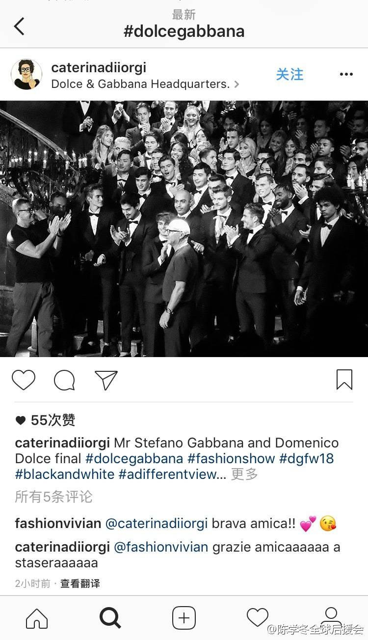 陈学冬杜嘉班纳,陈学冬杜嘉班纳走秀