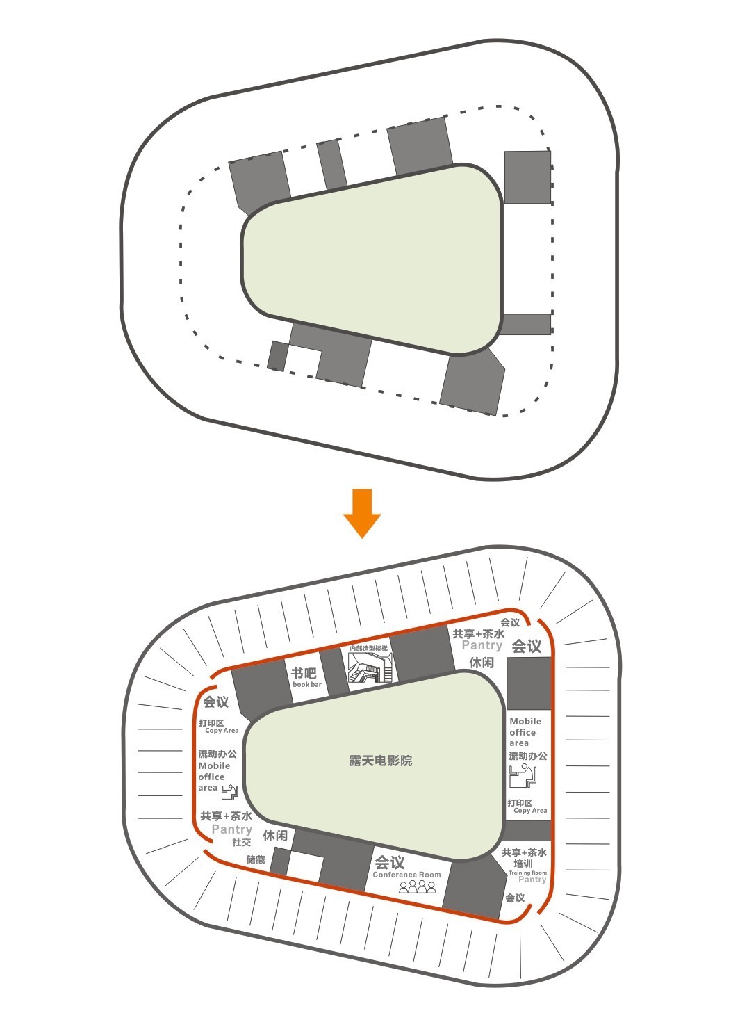 现代办公楼设计高级感,珠海现代简约办公楼会议室装修