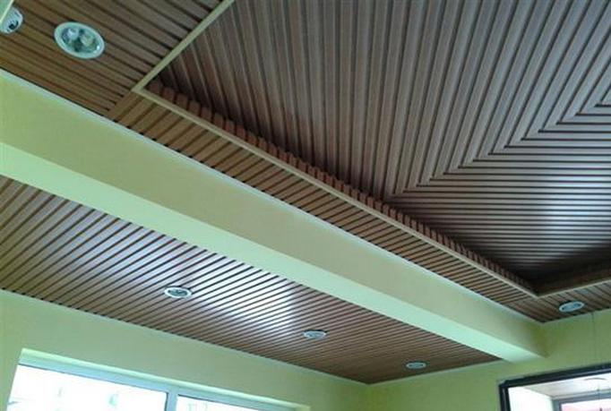 阳台木格栅吊顶怎么收边,阳台木吊顶