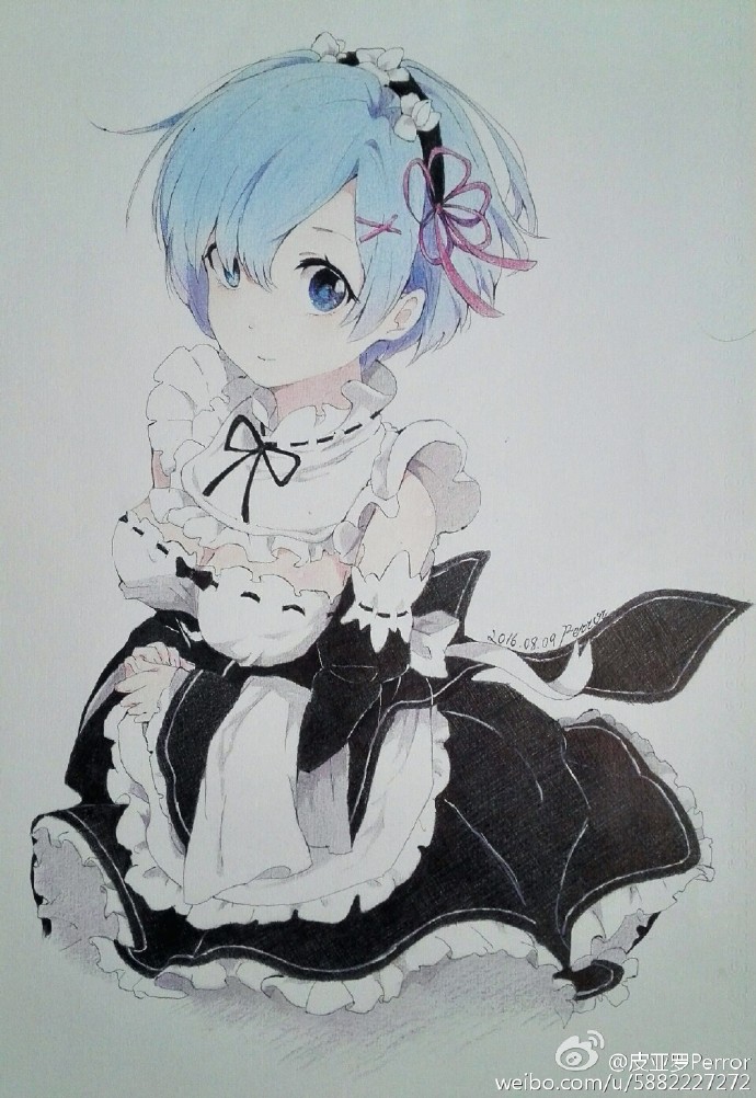 动漫手绘蕾姆教程,手绘教程二次元正脸蕾姆