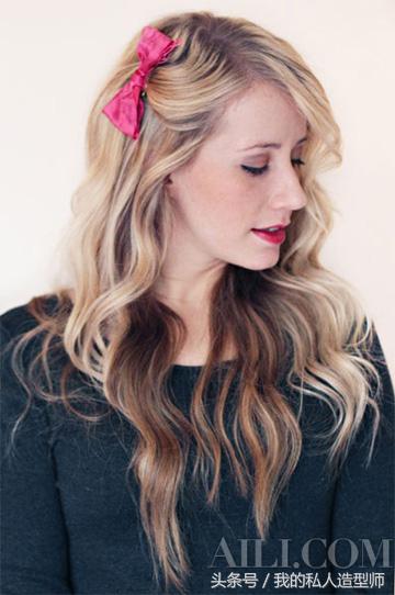 蝴蝶结发夹和发圈怎么扎头发,蝴蝶结发夹的发型怎么扎才好看