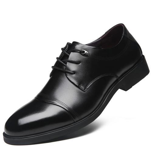 男士商务皮鞋穿搭,2019爆款商务软皮休闲系带男皮鞋