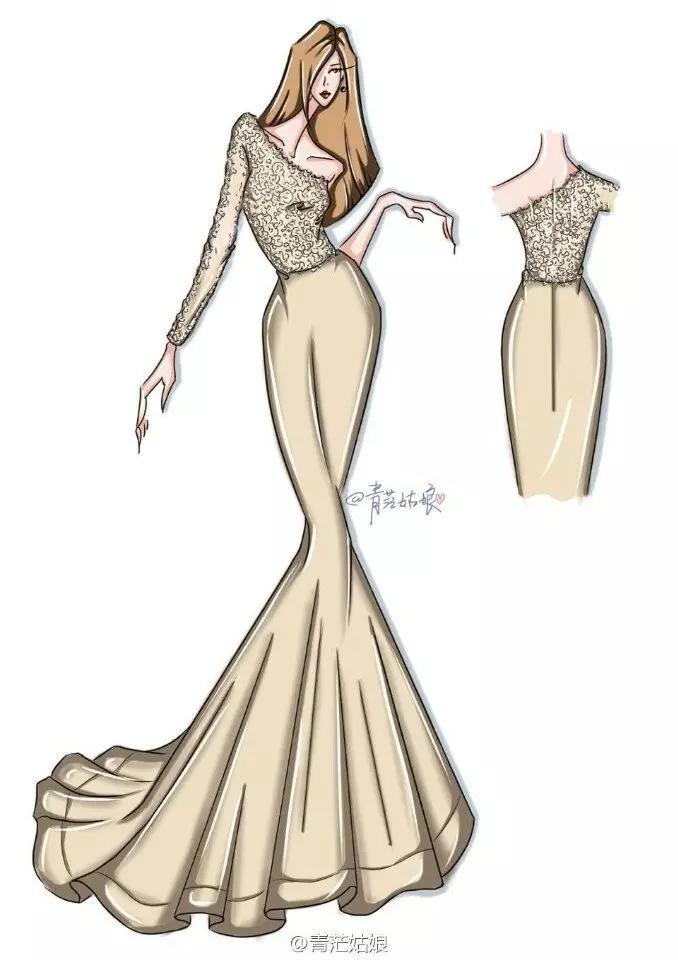 服装设计图稿婚纱,服装设计图稿教程