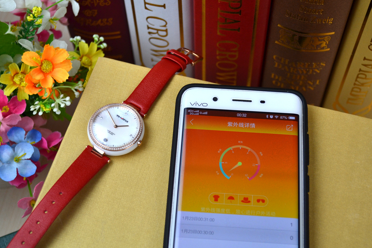 有水晶有钻石，能测UV会自拍，续航8个月，为妹子而生的智能表