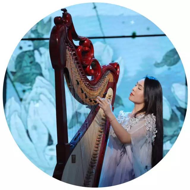 且末箜篌形象大使央视元宵晚会演奏箜篌