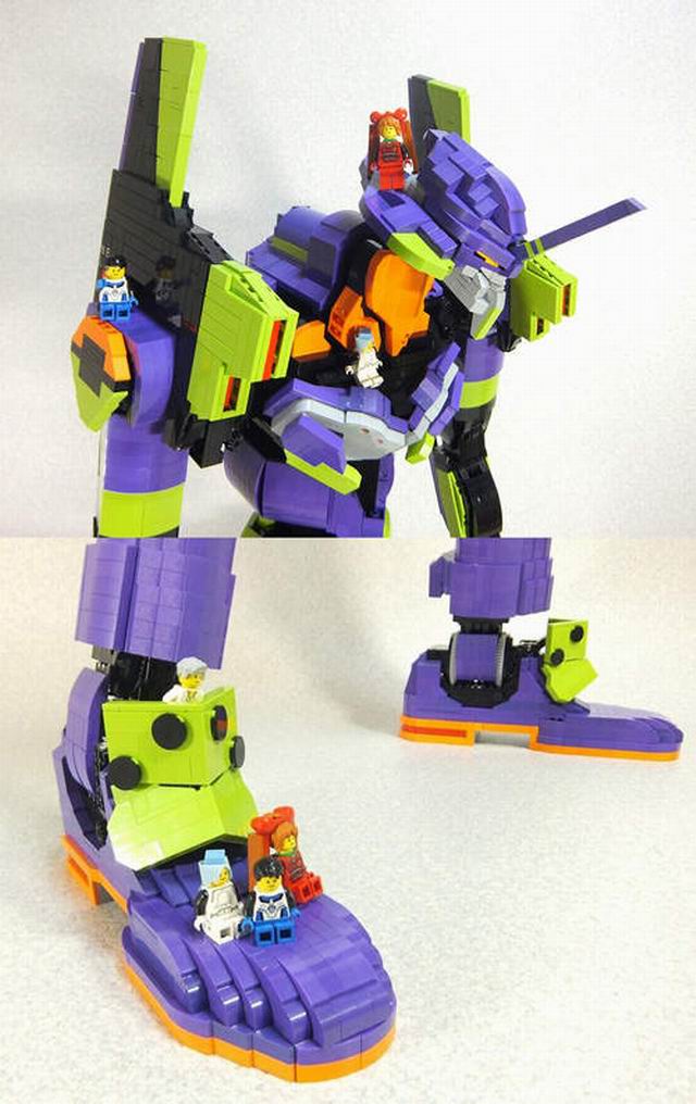 岛国手工帝花3年时间打造与小学生等高的“乐高初号机”