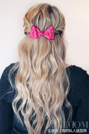 蝴蝶结发夹和发圈怎么扎头发,蝴蝶结发夹的发型怎么扎才好看