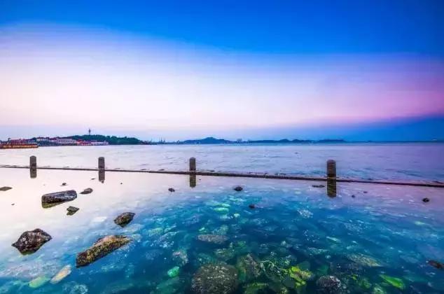 蓬莱夜晚的海边风景,蓬莱的海边