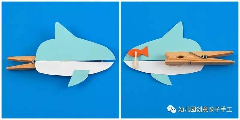 幼儿园手工折纸大鲨鱼,幼儿园手工鲨鱼折纸