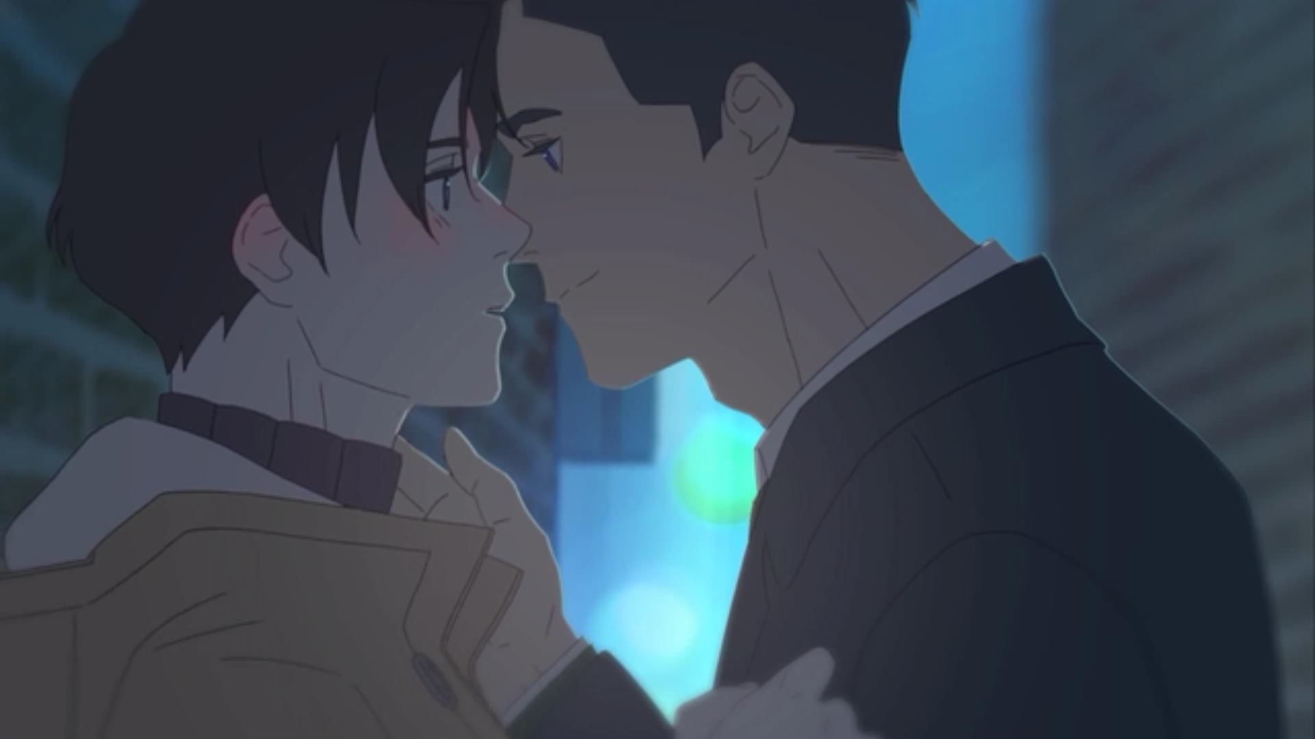 韩国短篇同志动漫《呼吸过度》图解第一集:同学会上的相遇