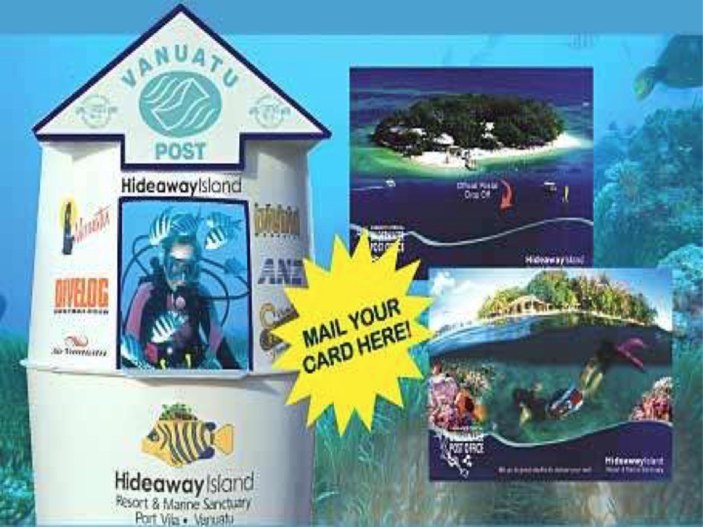 海底明信片,潜水海底寄明信片