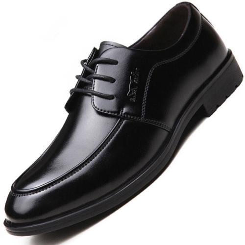 男士商务皮鞋穿搭,2019爆款商务软皮休闲系带男皮鞋